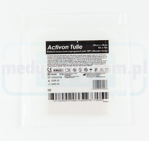 Activon Tüll 10* 10cm Verband mit Manuka Honig 1St.